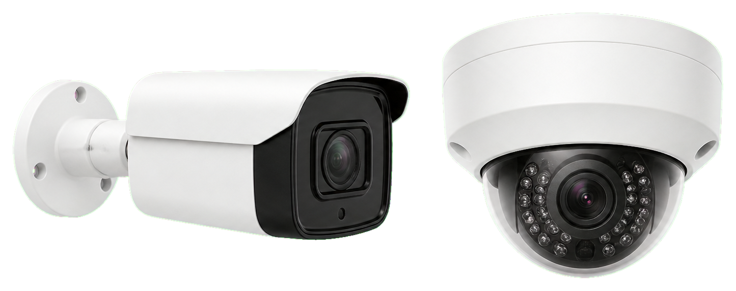Dome and bullet CCTV cameras